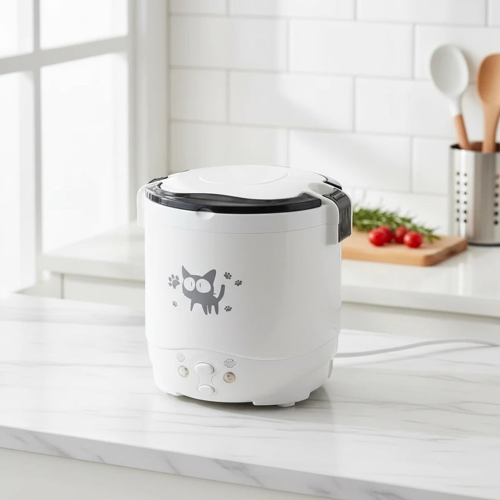 Electric Mini Rice Cooker Portable MultiCooker Household Rice Cookers 12V 24V 220V Pot Cooking Machine Pans For Car Truck Home