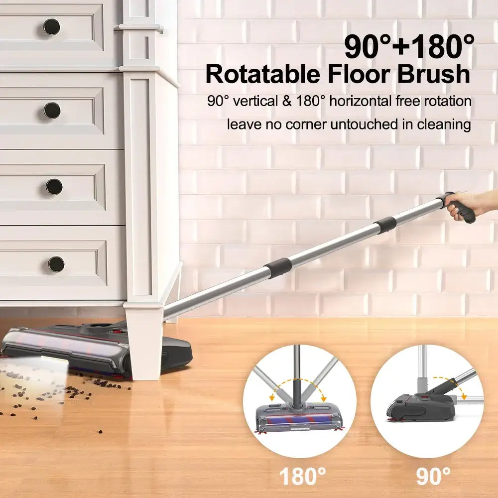 Cordless Mop Cleaner Electric Rotating Floor Sweeper Handheld Edge-cleaning Floor Cleaning Machine With LED Headlight