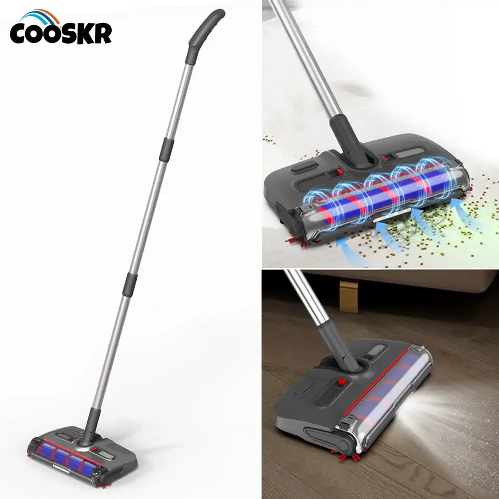 Cordless Mop Cleaner Electric Rotating Floor Sweeper Handheld Edge-cleaning Floor Cleaning Machine With LED Headlight