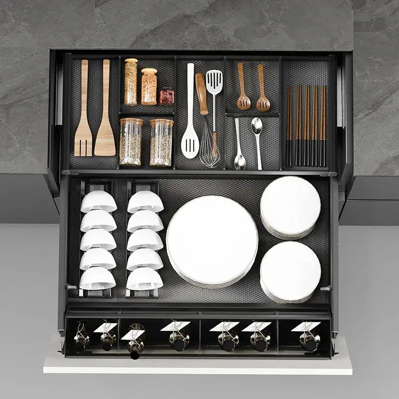Metal Kitchen Cabinet Storage Narrow Organizer Drawer Small Spaces Extendable Cabinets Household with Sliding Track Furniture