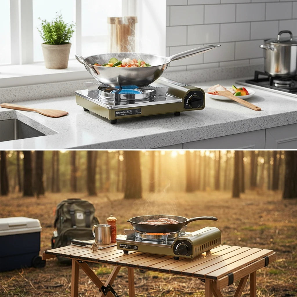 BDZ-330B Cassette Stove, Portable Gas Stove for Household Outdoor Camping Windproof  Not Picking Cookware