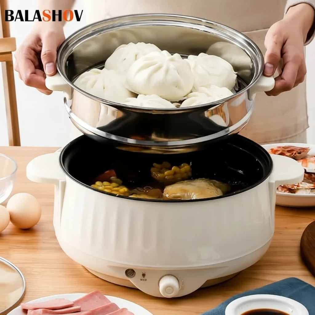 220V Multi Cookers Single/Double Layer Electric Pot 1-2 People Household Non-stick Pan Hot Pot Rice Cooker Cooking Appliances
