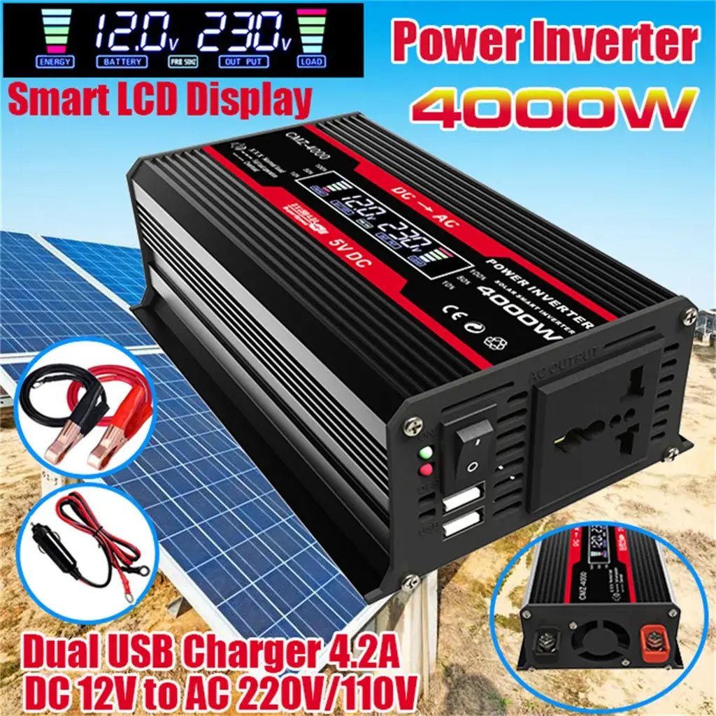Modified Sine Wave Inverter 300W Power DC 12V to AC 110V 220V Voltage 50/60Hz Converter Solar Car Inverters with LED Dis