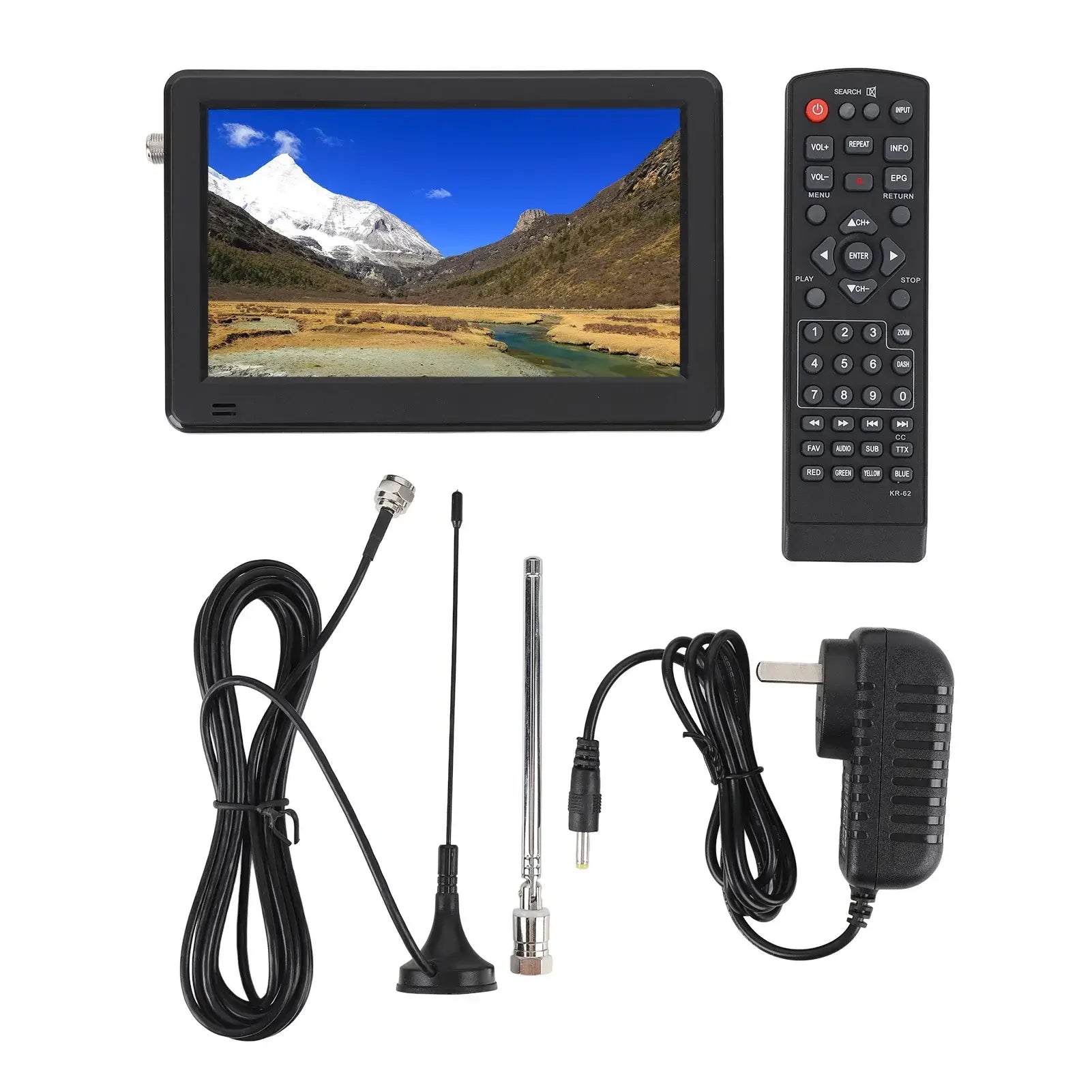 6 Inch Pocket Digital Television Small Digital TV Radio USB Port Tuner Color TFT LED with Antenna for Camping Portable TV