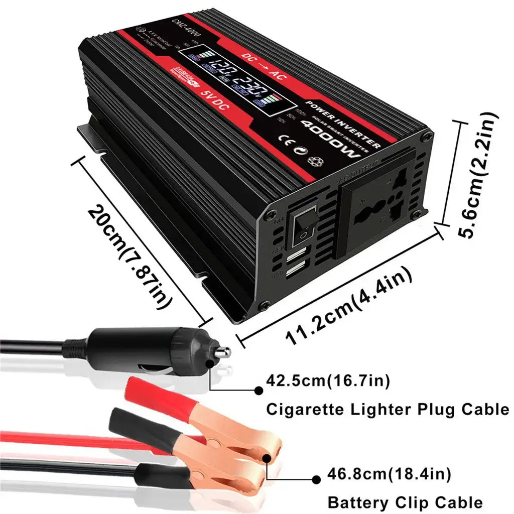 Modified Sine Wave Inverter 300W Power DC 12V to AC 110V 220V Voltage 50/60Hz Converter Solar Car Inverters with LED Dis