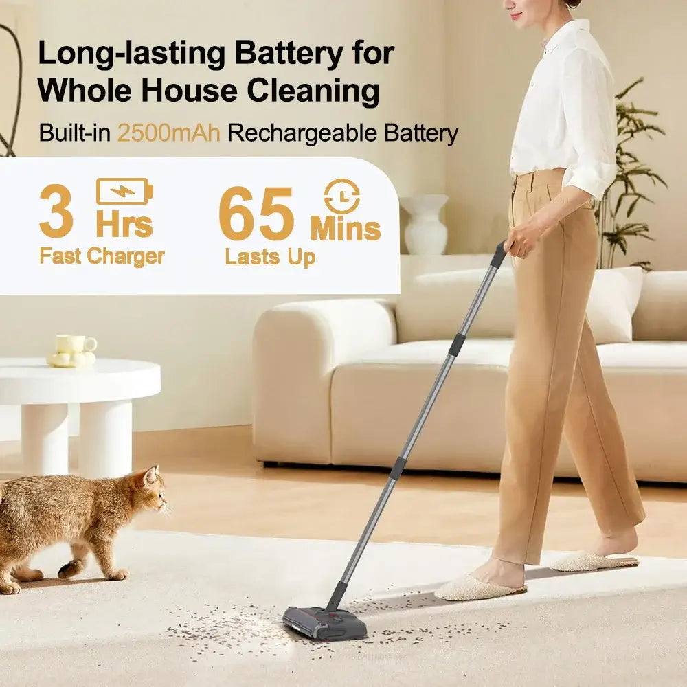 Cordless Mop Cleaner Electric Rotating Floor Sweeper Handheld Edge-cleaning Floor Cleaning Machine With LED Headlight